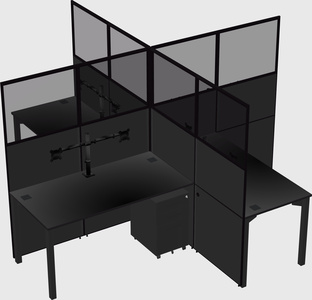 Quad office cubicles