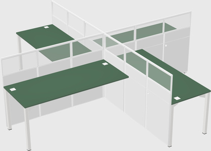 Quad office cubicles