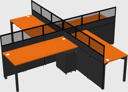 Quad office cubicles