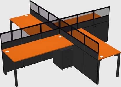 Quad office cubicles