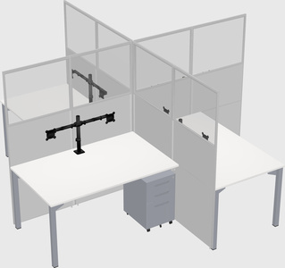 Quad office cubicles