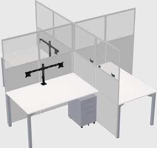 Quad office cubicles