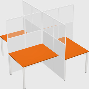 Quad office cubicles