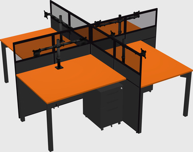 Quad office cubicles