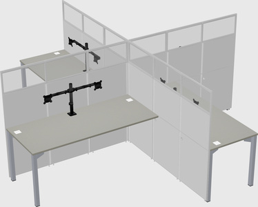 Quad office cubicles