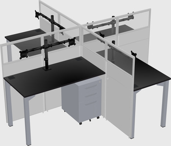 Quad office cubicles