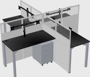 Quad office cubicles