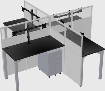 Quad office cubicles