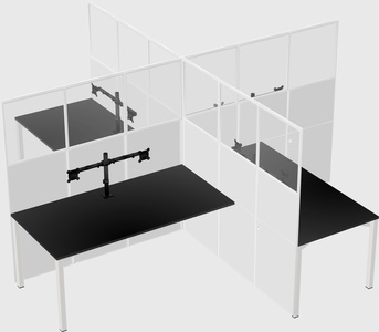 Quad office cubicles