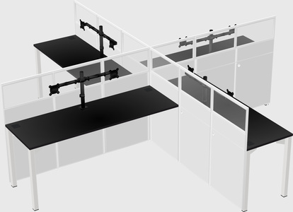 Quad office cubicles