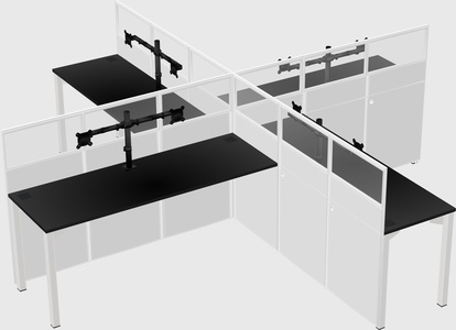Quad office cubicles