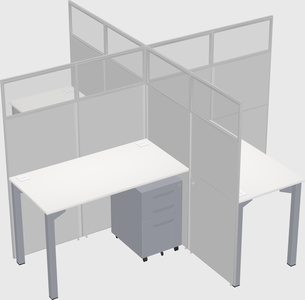 Bureaux à quatre cabines