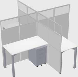 Bureaux à quatre cabines