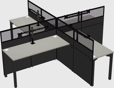 Quad office cubicles