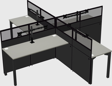 Quad office cubicles