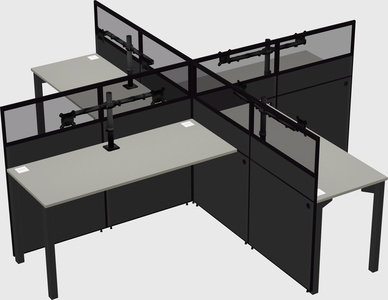 Quad office cubicles