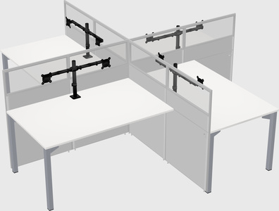 Quad office cubicles