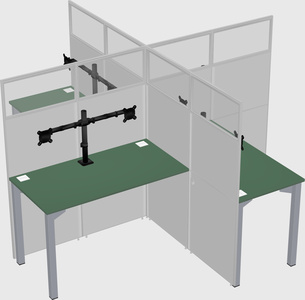 Quad office cubicles