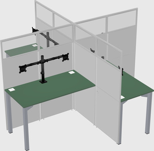 Quad office cubicles
