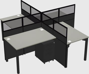 Quad office cubicles