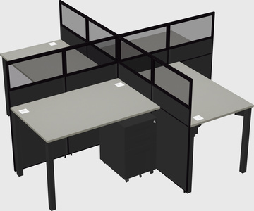 Quad office cubicles