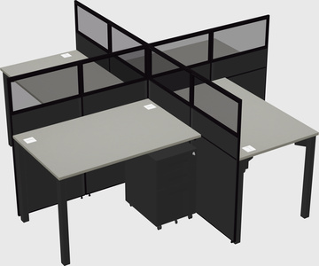 Quad office cubicles