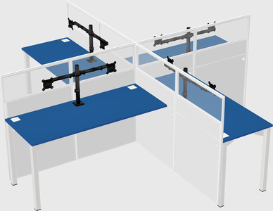 Quad office cubicles