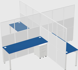 Quad office cubicles