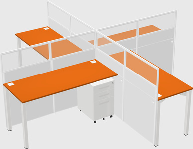 Quad office cubicles