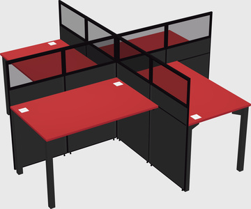 Quad office cubicles