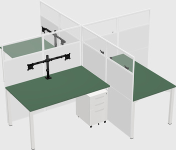 Quad office cubicles
