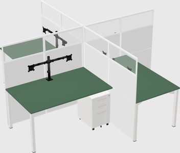 Quad office cubicles