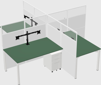 Quad office cubicles