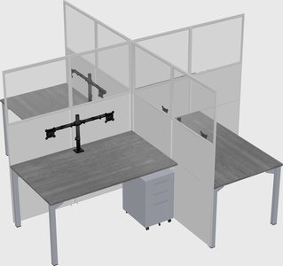 Quad office cubicles