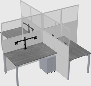 Quad office cubicles