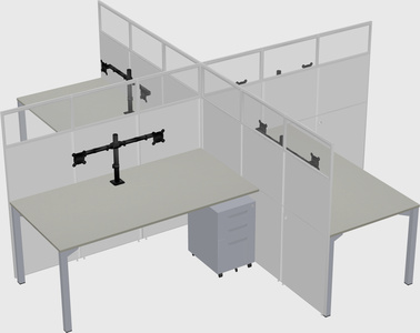 Quad office cubicles