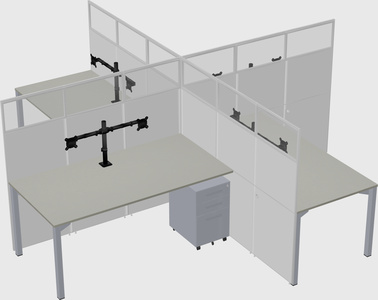 Quad office cubicles