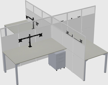 Quad office cubicles