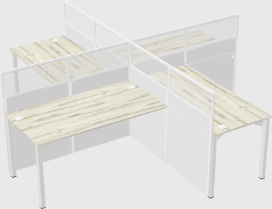 Quad office cubicles