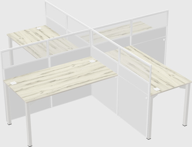 Quad office cubicles
