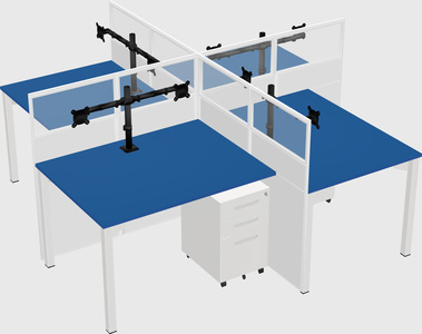 Quad office cubicles