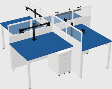 Quad office cubicles