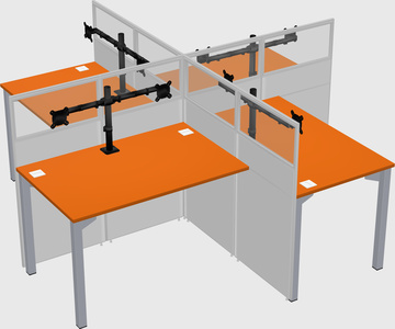 Quad office cubicles