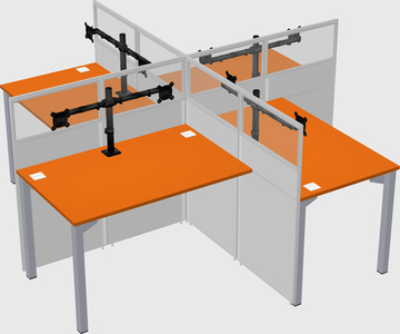 Quad office cubicles