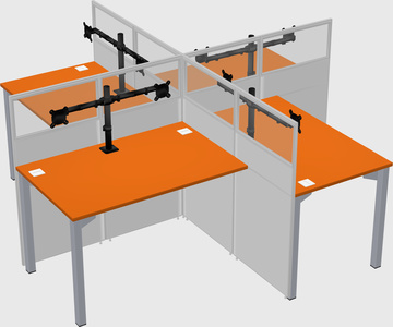 Quad office cubicles