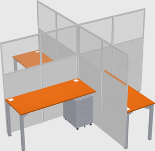 Quad office cubicles