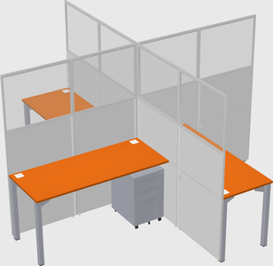 Quad office cubicles