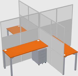 Quad office cubicles