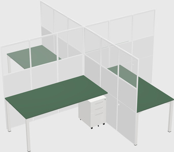 Quad office cubicles