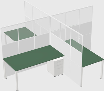 Quad office cubicles